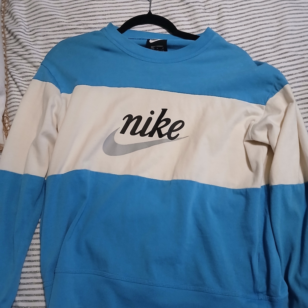 Blue and white Nike sweatshirt size medium